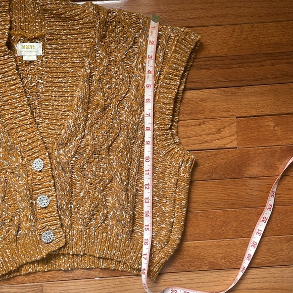 Gorgeous Anthropologie Mustard Yellow Sweater Vest L - Picture 3 of 6